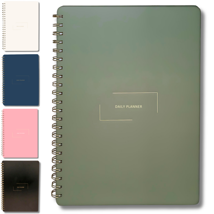 Undated Daily Planner and Weekly Planner | 8.25" x 11.75" | Multiple Colors & Layouts